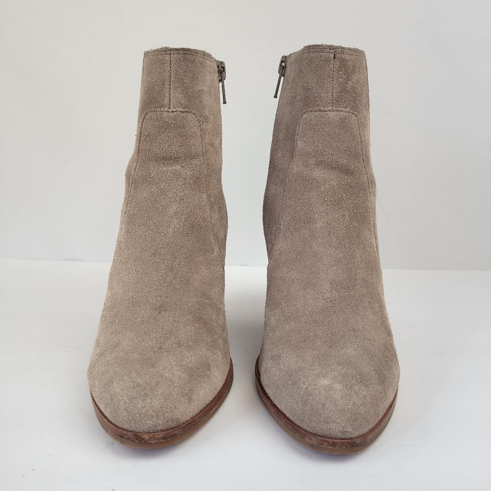 Soludos Emma Heeled Ankle Bootie Taupe Suede Size 6 - Picture 6 of 13